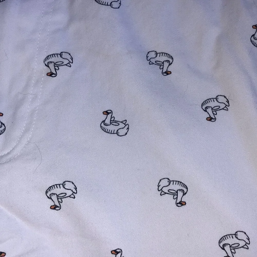 Men’s size 36 Raw Yarn Industries cotton chino white shorts summer ducky floats